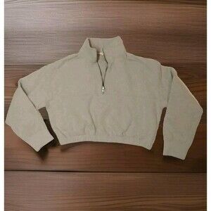 NIA Pullover Gray Cropped 95% Cotton Sweater Size Large